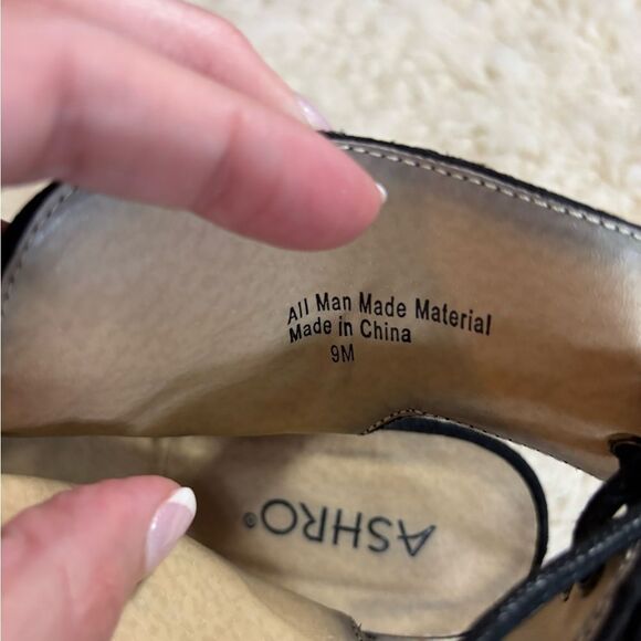 Ashro Black and Blue Heels with Lace-Up Design - Picture 5 of 5